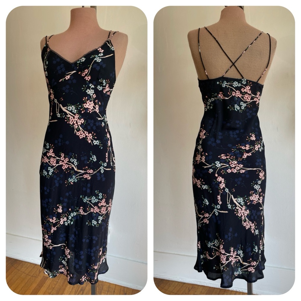 Y2K Vintage Charlotte Russe Floral Spaghetti Strap Sheer Slip Dress
